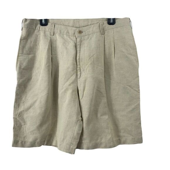 Silkworks Linen Blend Mens Shorts Tan 34 Waist - Picture 1 of 6